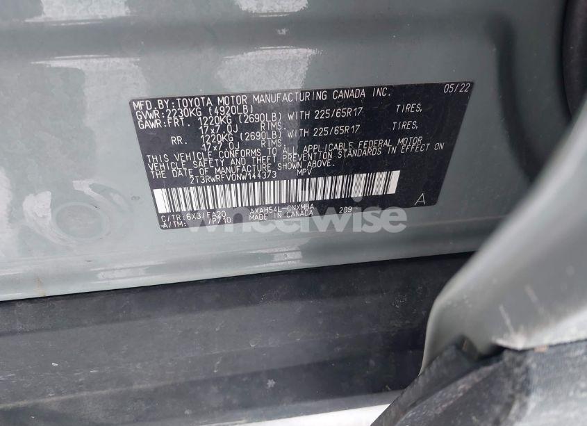 Photo 9 of 2022 Toyota Rav4 HYBRID XLE (VIN 2T3RWRFV0NW144373)