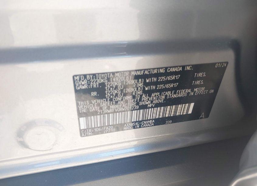 Photo 9 of 2024 Toyota Rav4 XLE HYBRID (VIN 2T3RWRFV0RW201239)