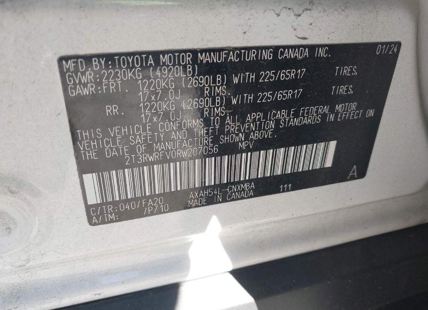 Photo 9 of 2024 Toyota Rav4 HYBRID XLE (VIN 2T3RWRFV0RW207056)