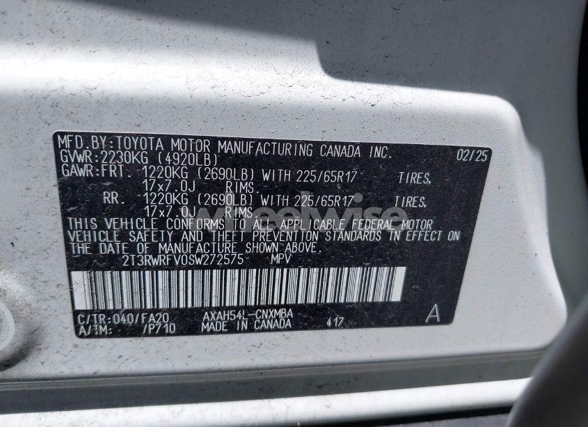 Photo 9 of 2025 Toyota Rav4 HYBRID XLE (VIN 2T3RWRFV0SW272575)