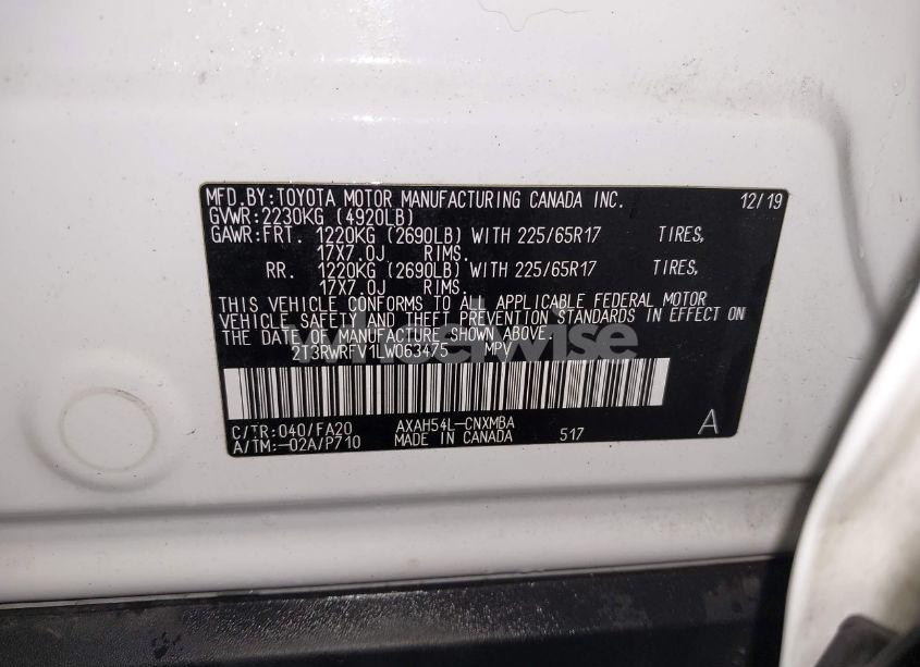 Photo 9 of 2020 Toyota Rav4 HYBRID XLE (VIN 2T3RWRFV1LW063475)