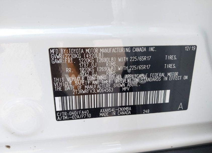 Photo 9 of 2020 Toyota Rav4 HYBRID XLE (VIN 2T3RWRFV3LW064563)