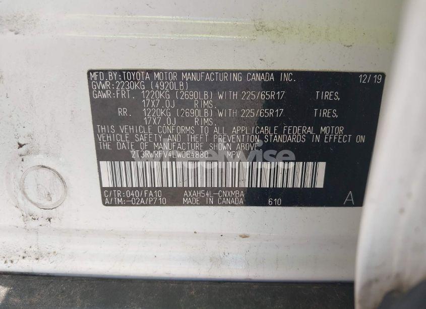 Photo 9 of 2020 Toyota Rav4 HYBRID XLE (VIN 2T3RWRFV4LW064880)