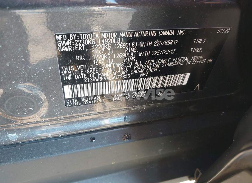 Photo 9 of 2020 Toyota Rav4 HYBRID XLE (VIN 2T3RWRFV4LW077855)