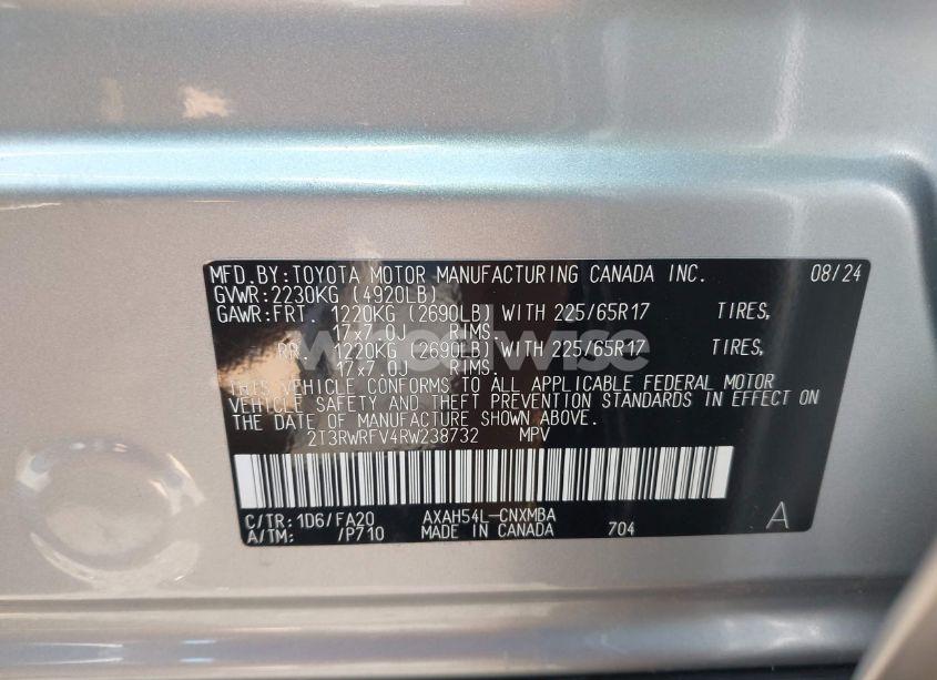 Photo 9 of 2024 Toyota Rav4 HYBRID XLE (VIN 2T3RWRFV4RW238732)