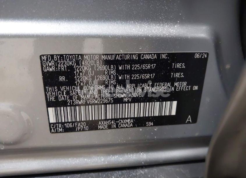 Photo 9 of 2024 Toyota Rav4 HYBRID XLE (VIN 2T3RWRFV6RW229675)