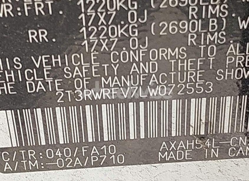 Photo 9 of 2020 Toyota Rav4 HYBRID XLE (VIN 2T3RWRFV7LW072553)