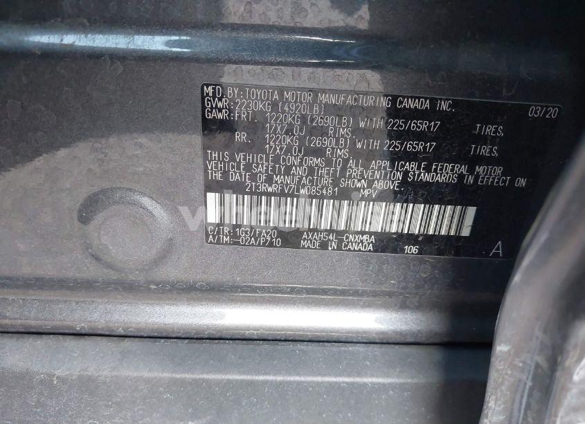 Photo 9 of 2020 Toyota Rav4 HYBRID XLE (VIN 2T3RWRFV7LW085481)