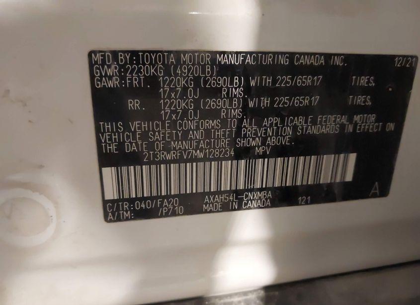 Photo 9 of 2021 Toyota Rav4 HYBRID XLE (VIN 2T3RWRFV7MW128234)