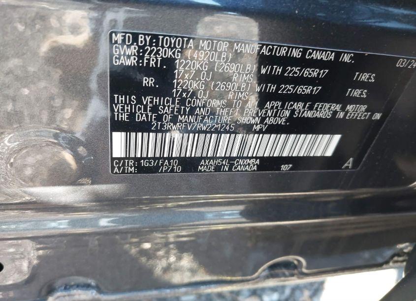 Photo 9 of 2024 Toyota Rav4 HYBRID XLE (VIN 2T3RWRFV7RW221245)