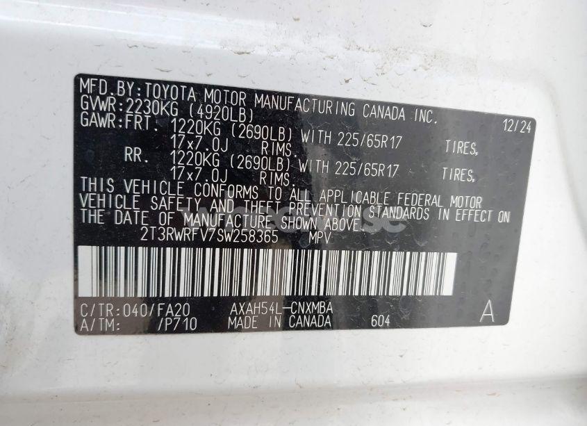 Photo 9 of 2025 Toyota Rav4 HYBRID XLE (VIN 2T3RWRFV7SW258365)