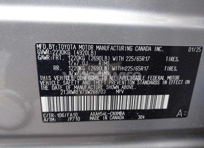 Photo 9 of 2025 Toyota Rav4 HYBRID XLE (VIN 2T3RWRFV7SW268703)
