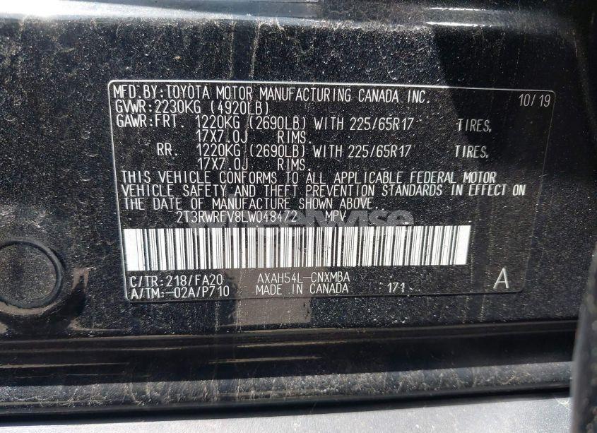 Photo 9 of 2020 Toyota Rav4 HYBRID XLE (VIN 2T3RWRFV8LW048472)