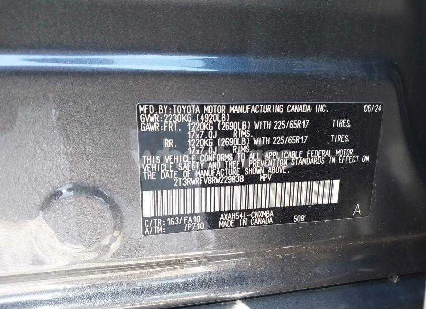 Photo 9 of 2024 Toyota Rav4 HYBRID XLE (VIN 2T3RWRFV8RW229838)
