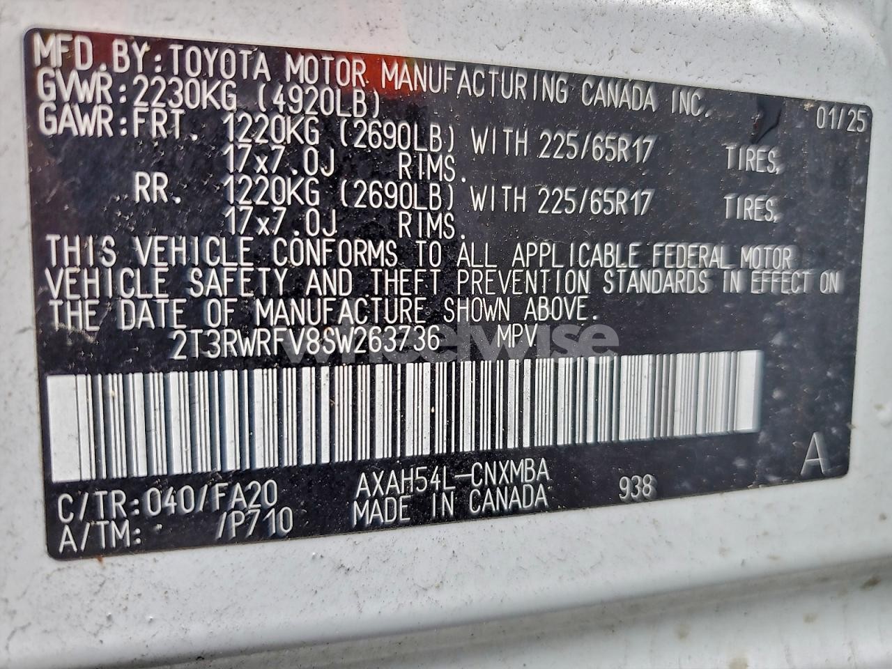 Photo 14 of 2025 TOYOTA RAV4 XLE (VIN 2T3RWRFV8SW263736)