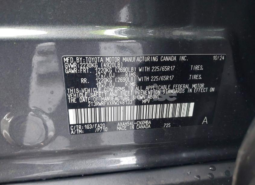 Photo 9 of 2024 Toyota Rav4 HYBRID XLE (VIN 2T3RWRFVXRW248133)