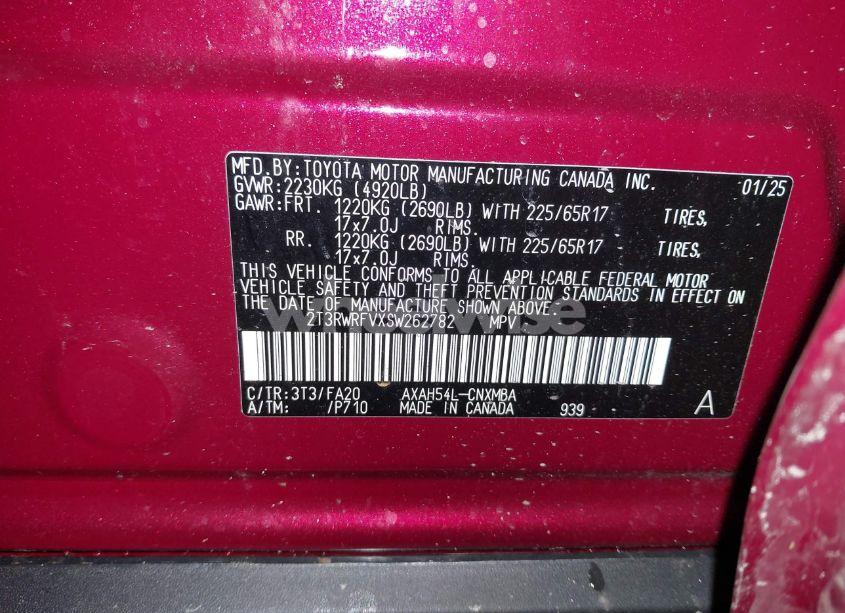 Photo 9 of 2025 Toyota Rav4 HYBRID XLE (VIN 2T3RWRFVXSW262782)