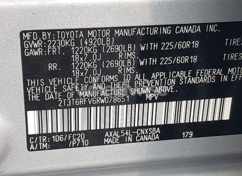 Photo 9 of 2024 Toyota Rav4 HYBRID SE (VIN 2T3T6RFV6RW078651)