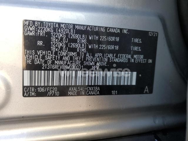 2022 TOYOTA RAV4 SE (VIN 2T3T6RFV8NW030031) main photo