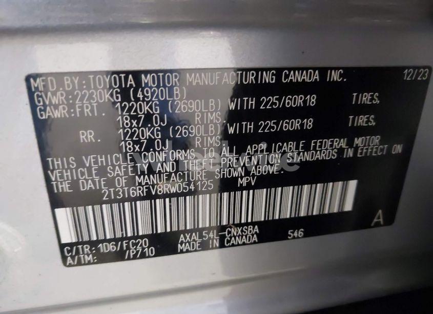 Photo 9 of 2024 Toyota Rav4 SE HYBRID (VIN 2T3T6RFV8RW054125)