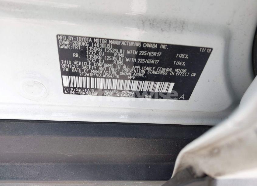 Photo 9 of 2020 Toyota Rav4 XLE (VIN 2T3W1RFV0LW064716)