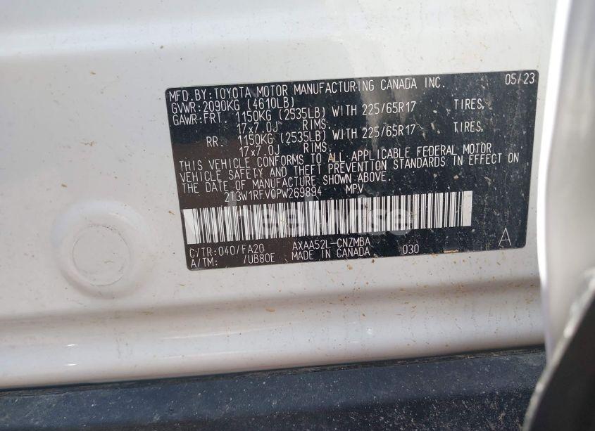 Photo 9 of 2023 Toyota Rav4 XLE (VIN 2T3W1RFV0PW269894)