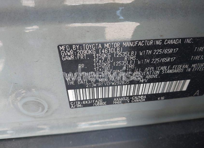 Photo 9 of 2023 Toyota Rav4 XLE (VIN 2T3W1RFV0PW292835)