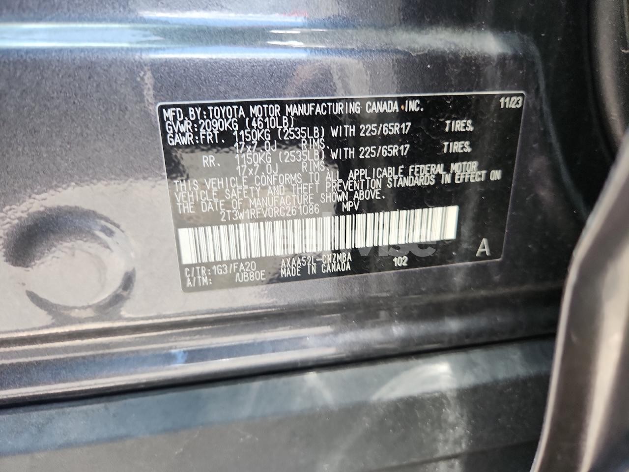 Photo 12 of 2024 TOYOTA RAV4 XLE (VIN 2T3W1RFV0RC261086)