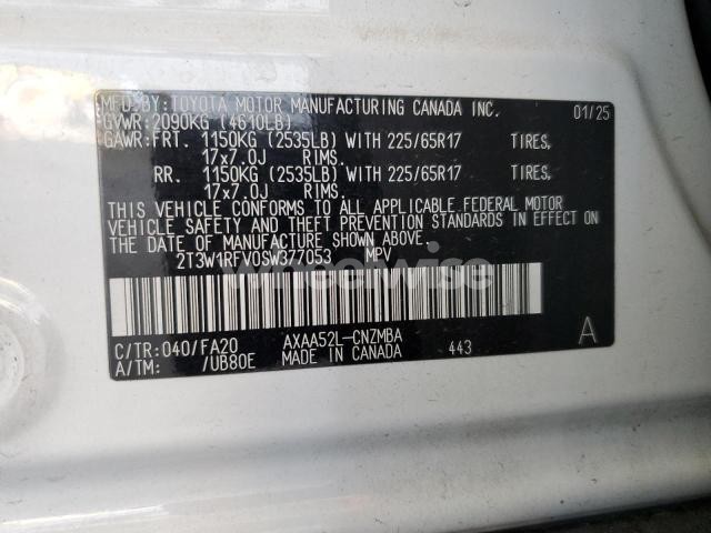 2025 TOYOTA RAV4 XLE (VIN 2T3W1RFV0SW377053) main photo