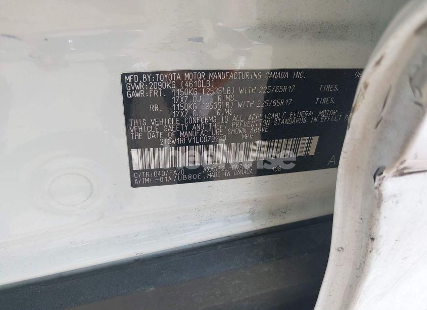 Photo 9 of 2020 Toyota Rav4 XLE (VIN 2T3W1RFV1LC079243)