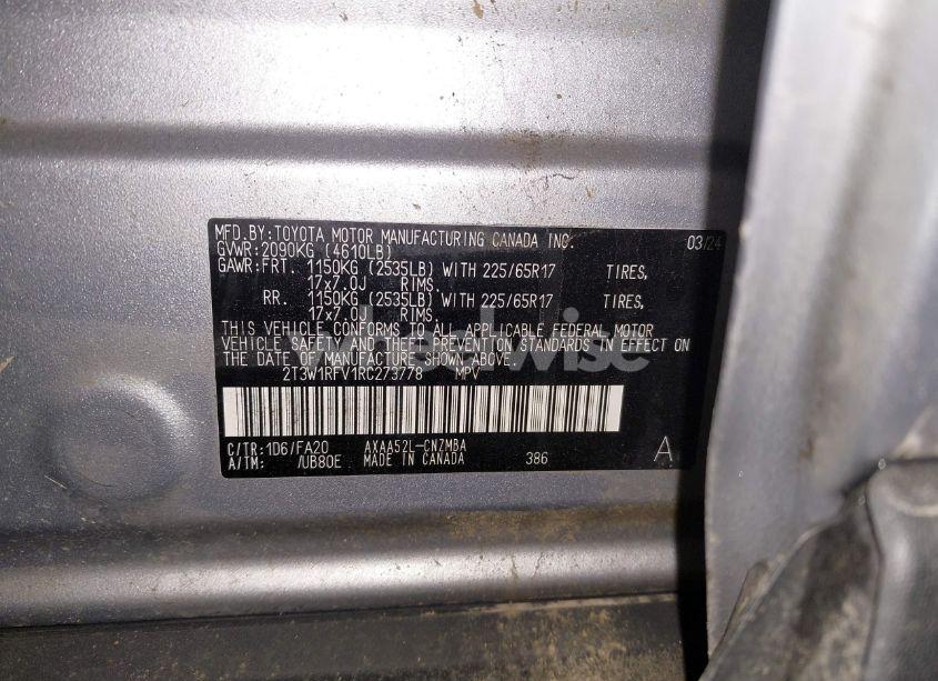 Photo 9 of 2024 Toyota Rav4 XLE (VIN 2T3W1RFV1RC273778)