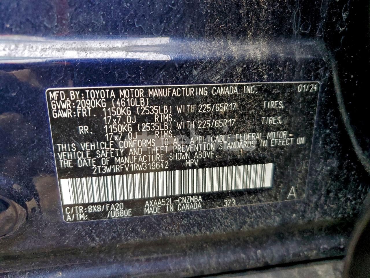 Photo 14 of 2024 TOYOTA RAV4 XLE (VIN 2T3W1RFV1RW319642)