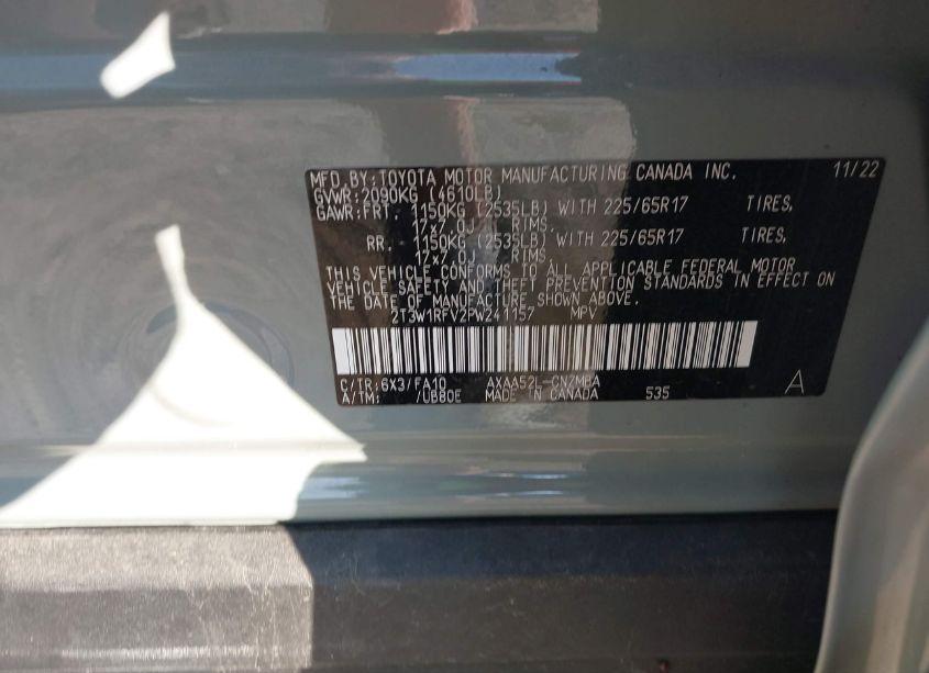 Photo 9 of 2023 Toyota Rav4 XLE (VIN 2T3W1RFV2PW241157)