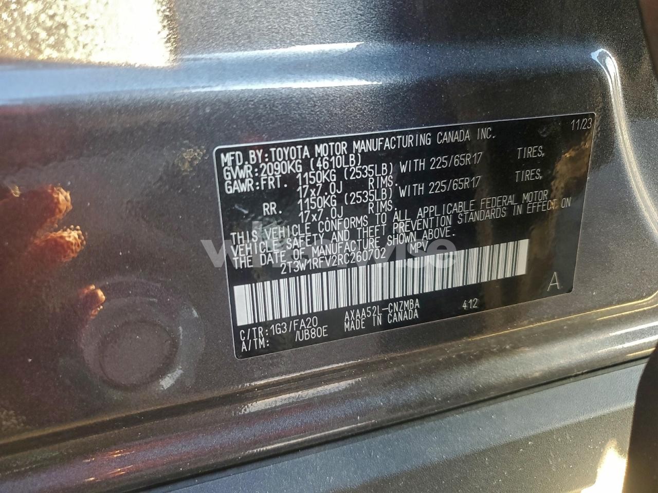 Photo 13 of 2024 TOYOTA RAV4 XLE (VIN 2T3W1RFV2RC260702)