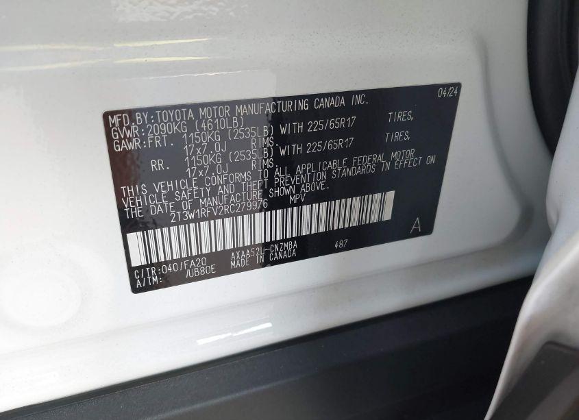Photo 9 of 2024 Toyota Rav4 XLE (VIN 2T3W1RFV2RC279976)