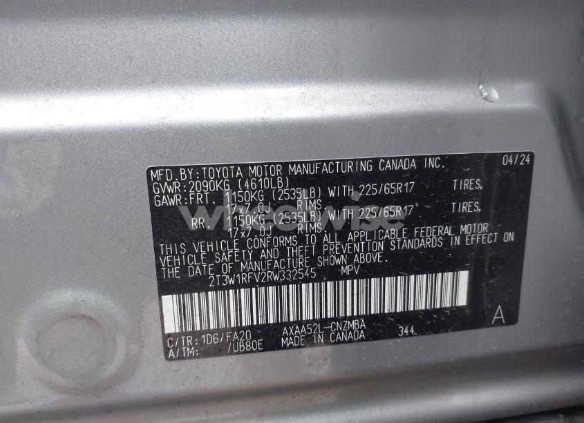 Photo 9 of 2024 Toyota Rav4 XLE (VIN 2T3W1RFV2RW332545)