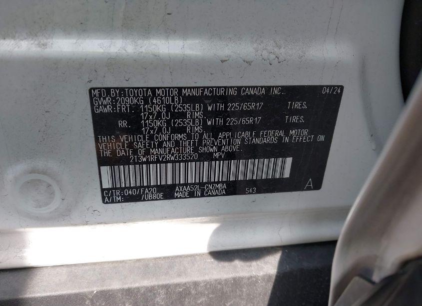 Photo 9 of 2024 Toyota Rav4 XLE (VIN 2T3W1RFV2RW333520)