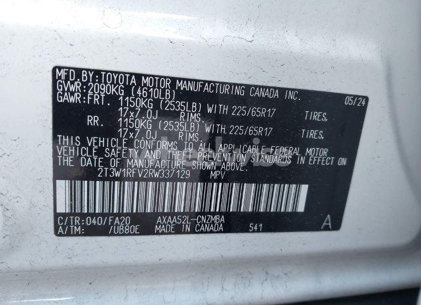 Photo 9 of 2024 Toyota Rav4 XLE (VIN 2T3W1RFV2RW337129)