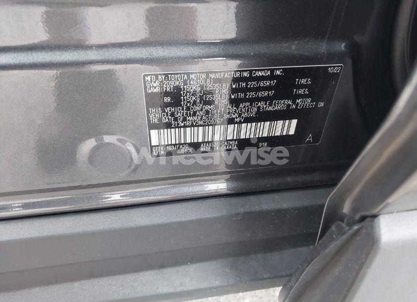 Photo 9 of 2022 Toyota Rav4 XLE (VIN 2T3W1RFV3NC209767)