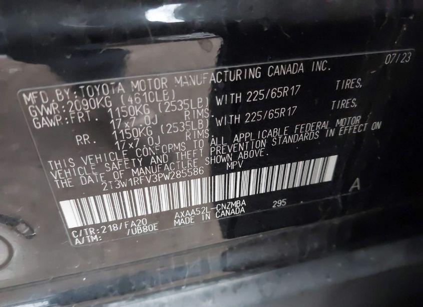 Photo 9 of 2023 Toyota Rav4 XLE (VIN 2T3W1RFV3PW285586)