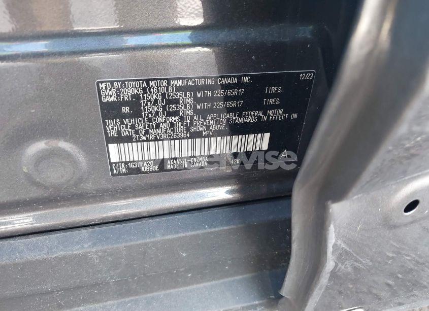 Photo 9 of 2024 Toyota Rav4 XLE (VIN 2T3W1RFV3RC263964)