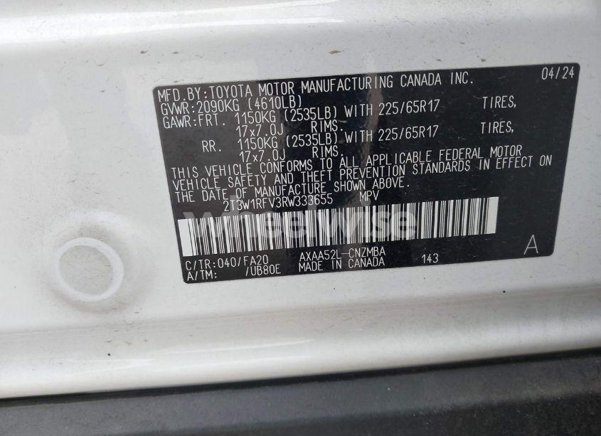 Photo 9 of 2024 Toyota Rav4 XLE (VIN 2T3W1RFV3RW333655)