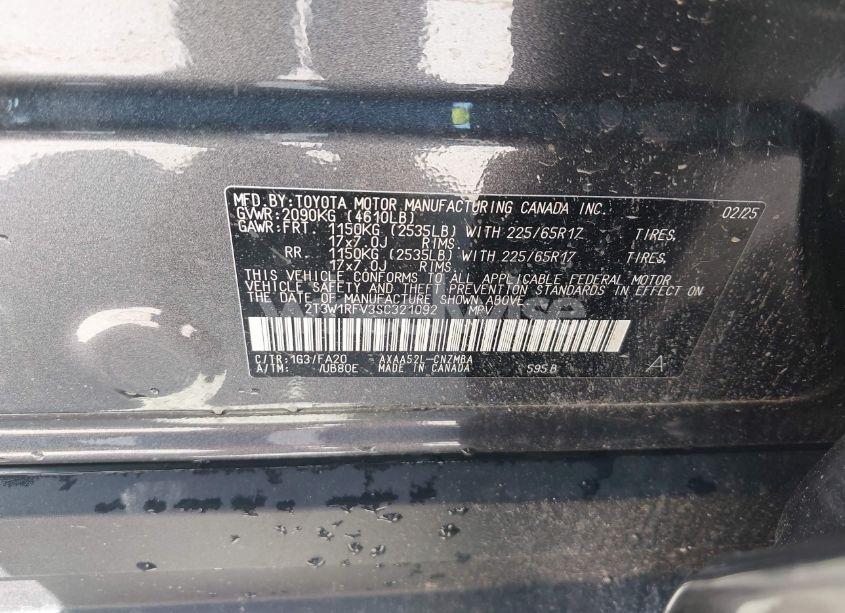 Photo 9 of 2025 Toyota Rav4 XLE (VIN 2T3W1RFV3SC321092)