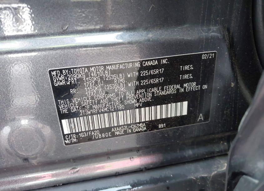 Photo 9 of 2021 Toyota Rav4 XLE (VIN 2T3W1RFV4MC121180)