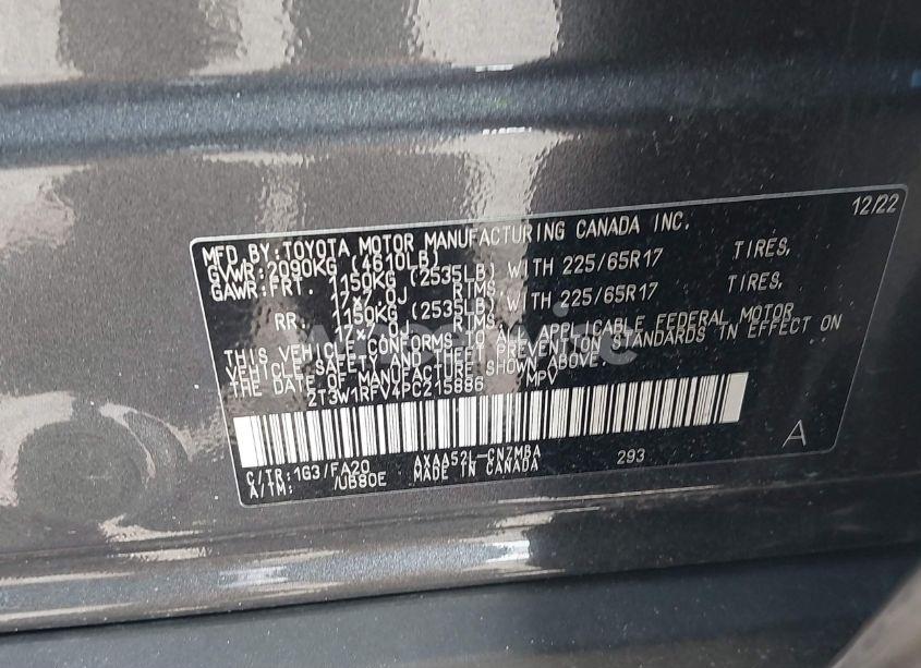 Photo 9 of 2023 Toyota Rav4 XLE (VIN 2T3W1RFV4PC215886)