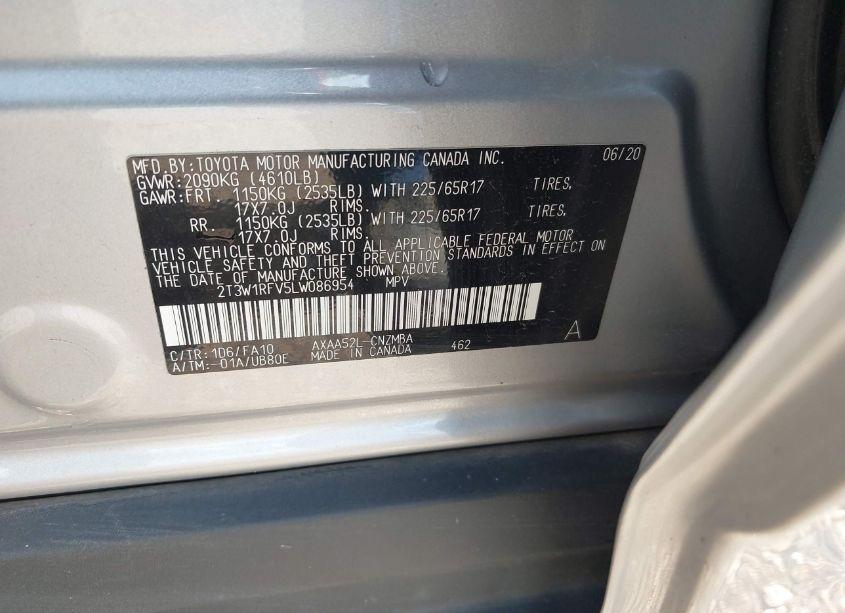 Photo 9 of 2020 Toyota Rav4 XLE (VIN 2T3W1RFV5LW086954)