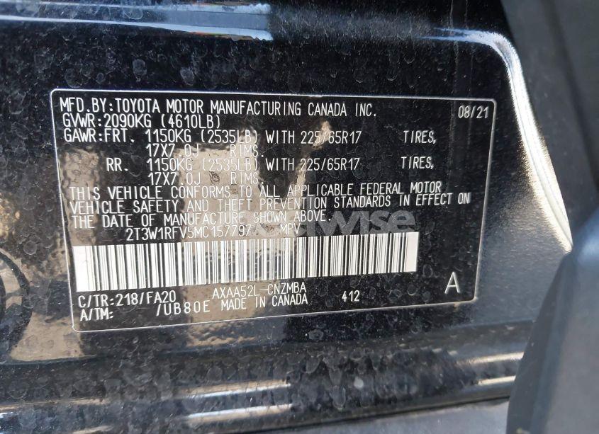 Photo 9 of 2021 Toyota Rav4 XLE (VIN 2T3W1RFV5MC157797)