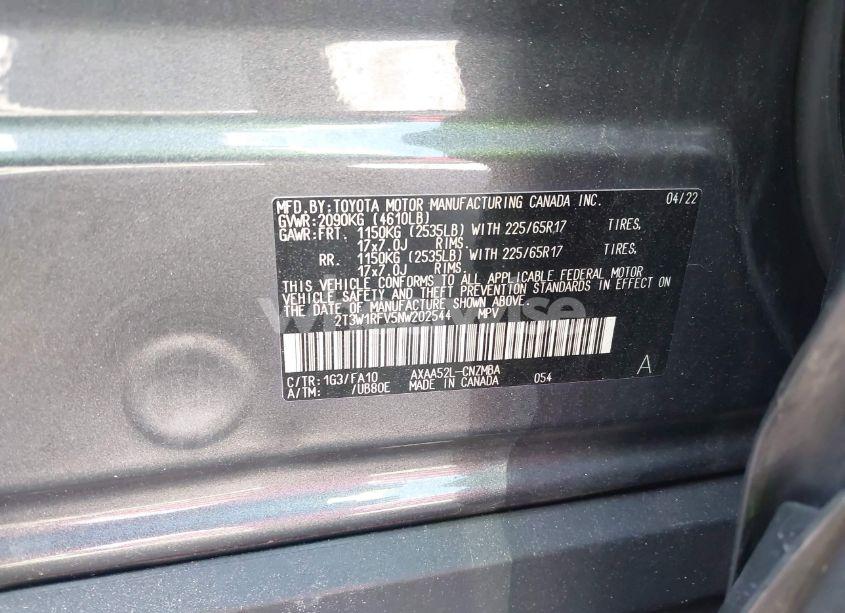 Photo 9 of 2022 Toyota Rav4 XLE (VIN 2T3W1RFV5NW202544)