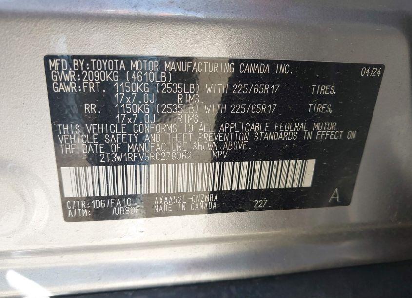 Photo 9 of 2024 Toyota Rav4 XLE (VIN 2T3W1RFV5RC278062)