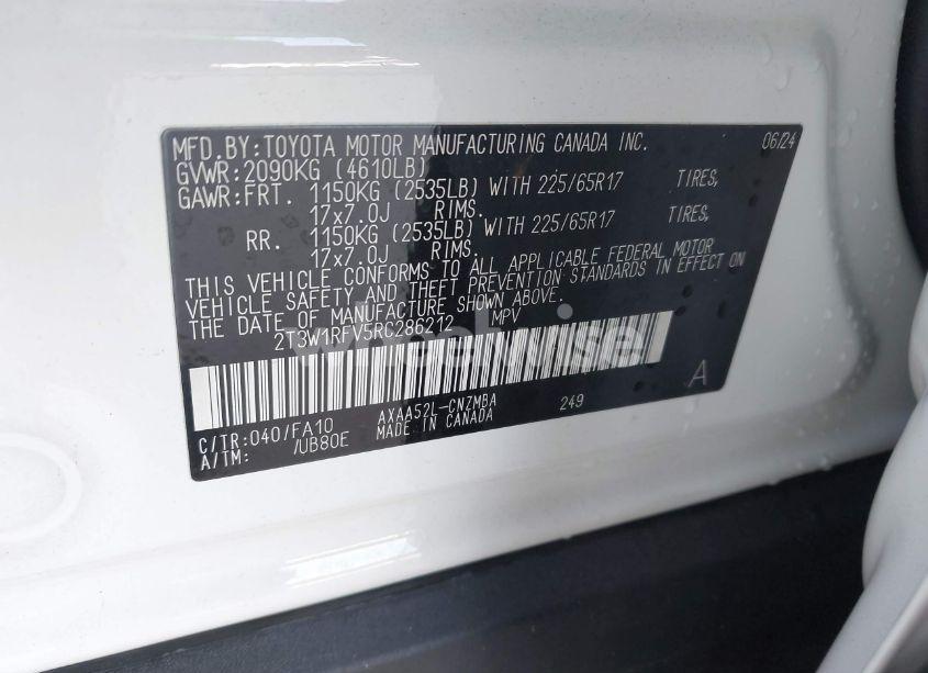 Photo 9 of 2024 Toyota Rav4 XLE (VIN 2T3W1RFV5RC286212)